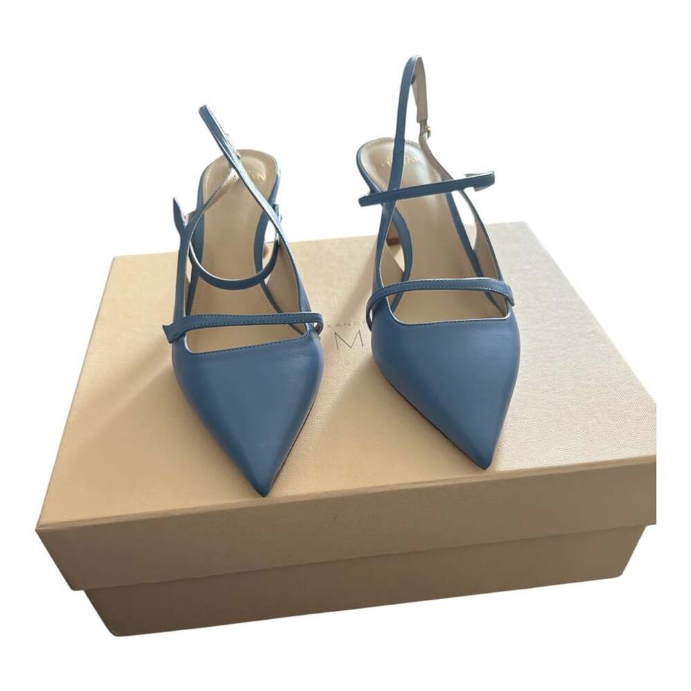 Alexandre Birman Tita 60 Slingback Heels Arctic Blue NWT Size 36